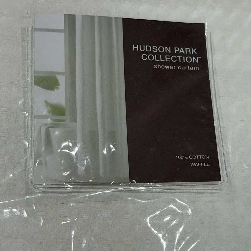 Hudson Park Cotton Waffle Shower Curtain 72